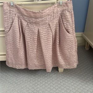 GAP Rose Gold Pleated and Textured A-Line Skirt